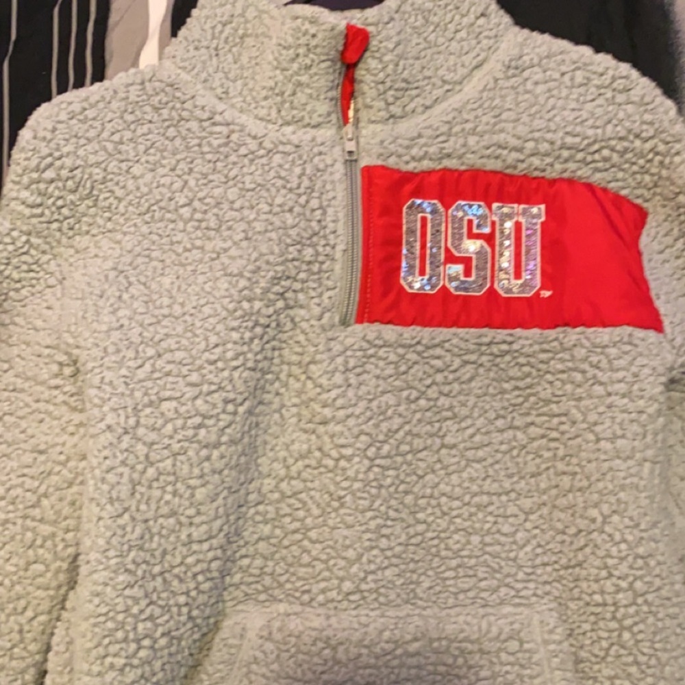 VS Pink quarter zip fleece hoodie
